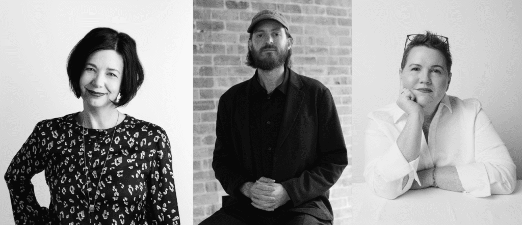 Greyscale headshots of our three new hires. From L-R: Dr Alison Milfull, Luke de Zilva and Kelly McParlane